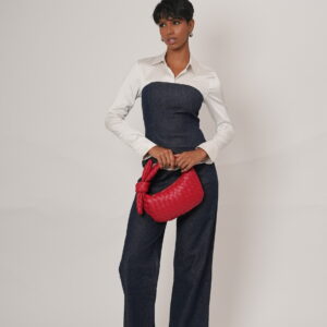 TOP STRAPLE DENIM Y JEAN HEBILLA TRASERA