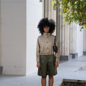 SHORT CUERINA OLIVA Y CHAQUETA MILIT