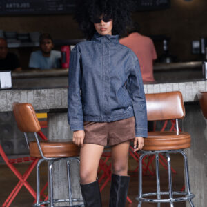 SHORT GAMUSA MARRON Y CHAQUETA DENIM