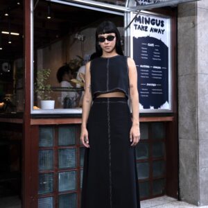 SET NEGRO FALDA Y TOP