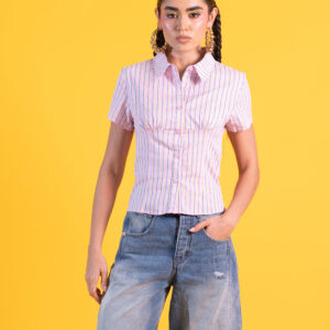 CAMISA ROSADA RAYAS VERTICALES