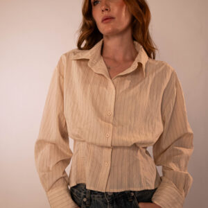 CAMISA DOBLE RAYAS BEIGE