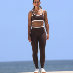 TOP Y LEGGIN BROWN DET BLANCO